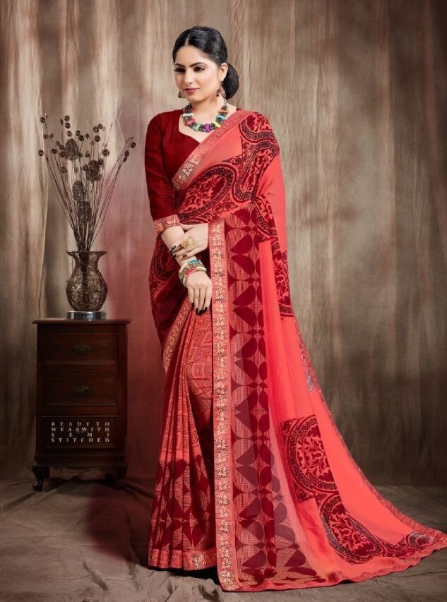 Buy Trending pure japan digital print georgette saree online | Nivnyaa –  mannn