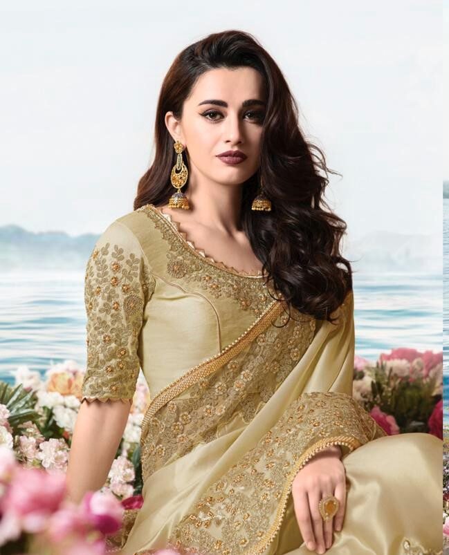 Buy Beige Sarees for Women by VARJA Online | Ajio.com