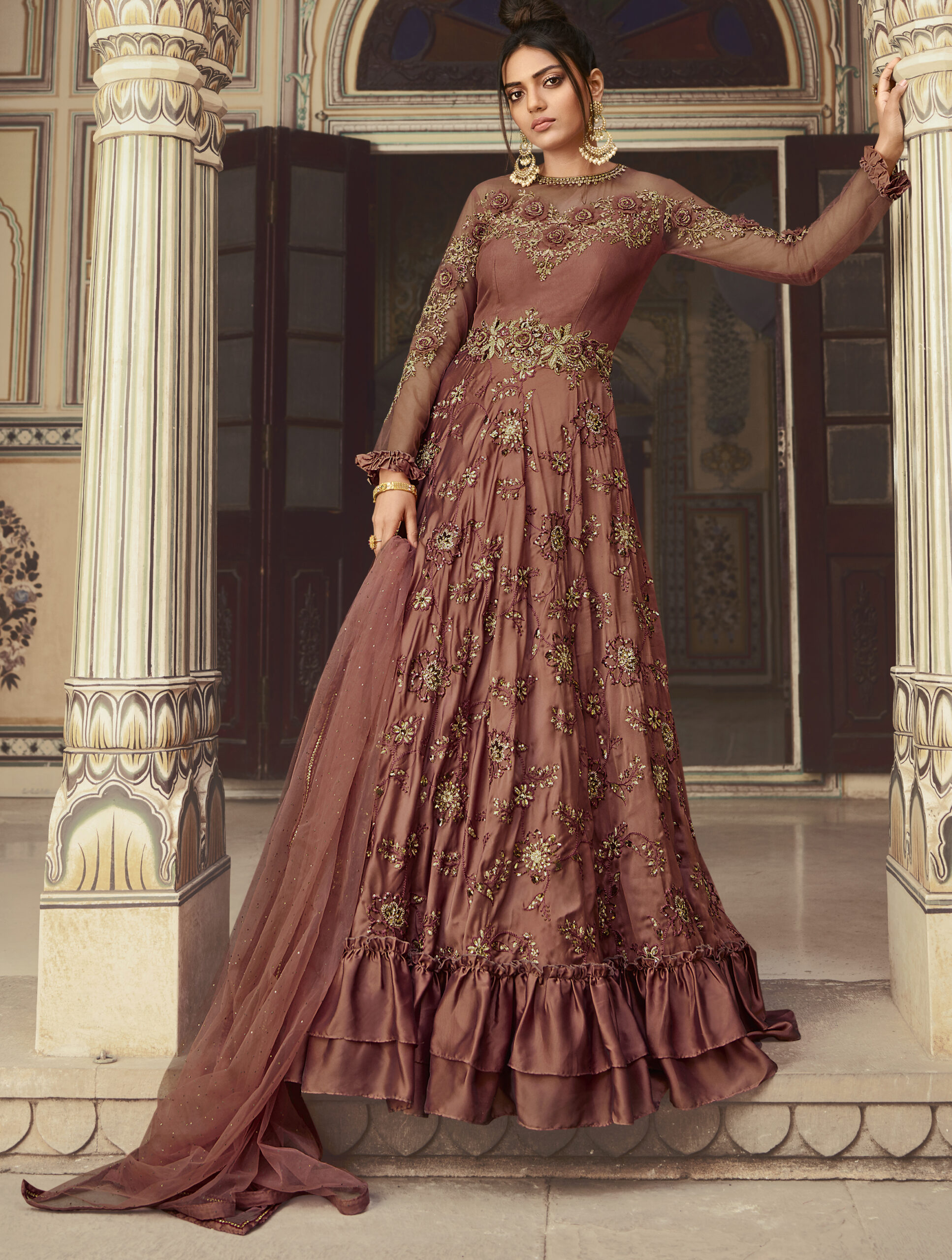 New Designer Party Wear Look Heavy Embroidery Sequence Work Gown –  Prititrendz