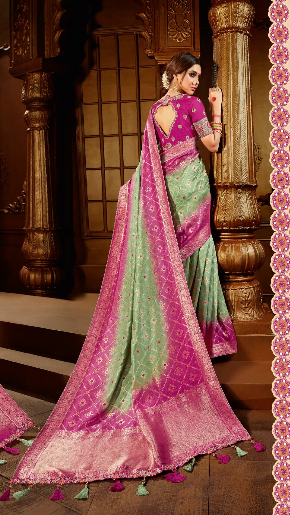 Latest Designer Kanchipuram Silk Bridal Saree dvz0002473