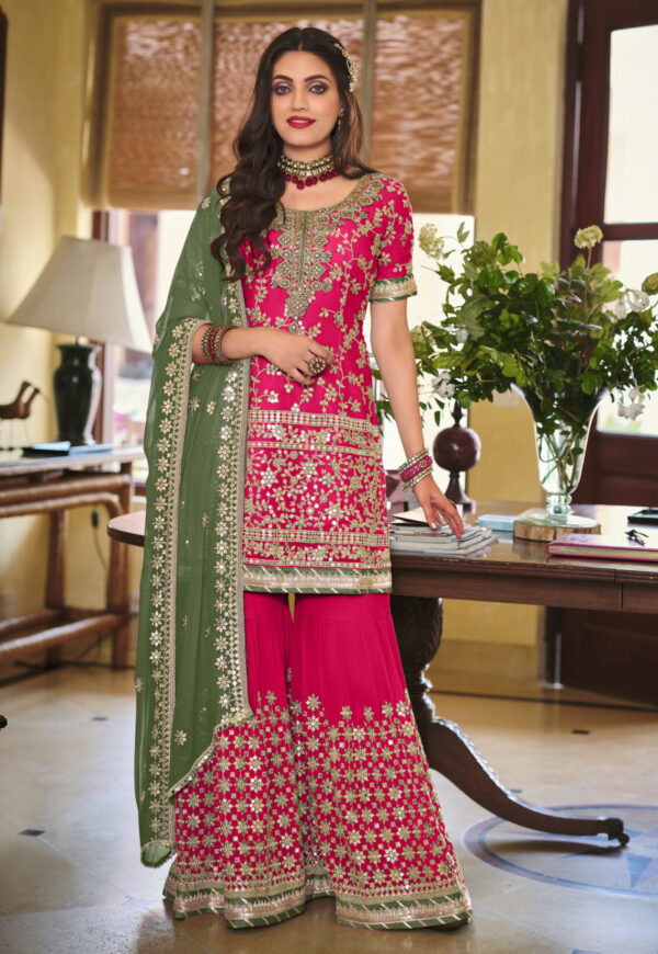 Powder Pink Organza Sharara Set | Indian gowns dresses, Indian fashion  dresses, Dress indian style