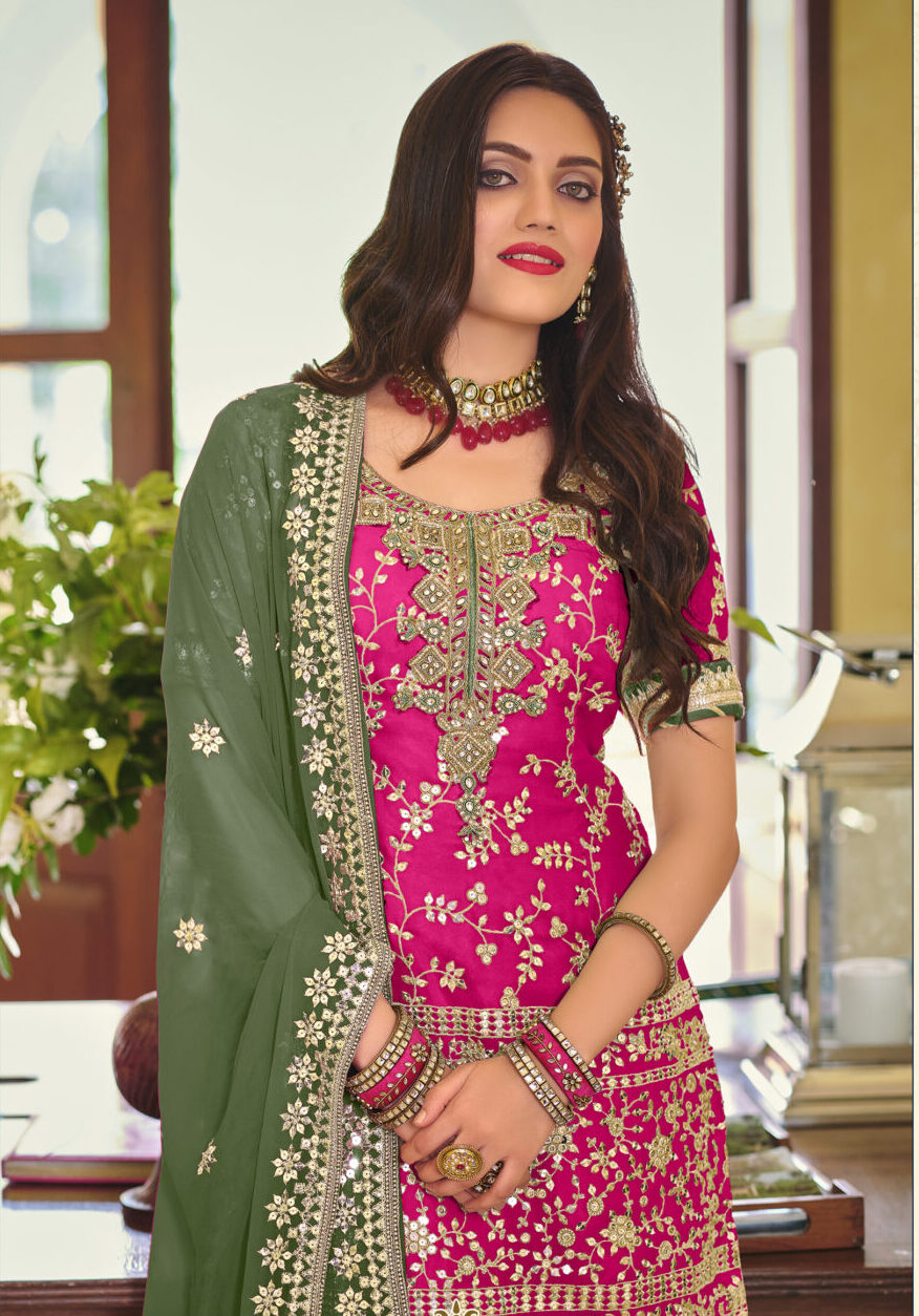 Buy Net Fabric Designer Anarkali Suit in Magenta Color Online - SALV3911 |  Appelle Fashion