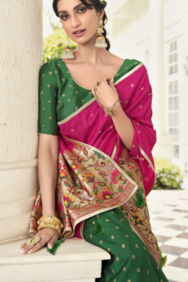 Light green and magenta unstitched lehenga choli | Lehenga designs,  Designer lehenga choli, Silk lehenga