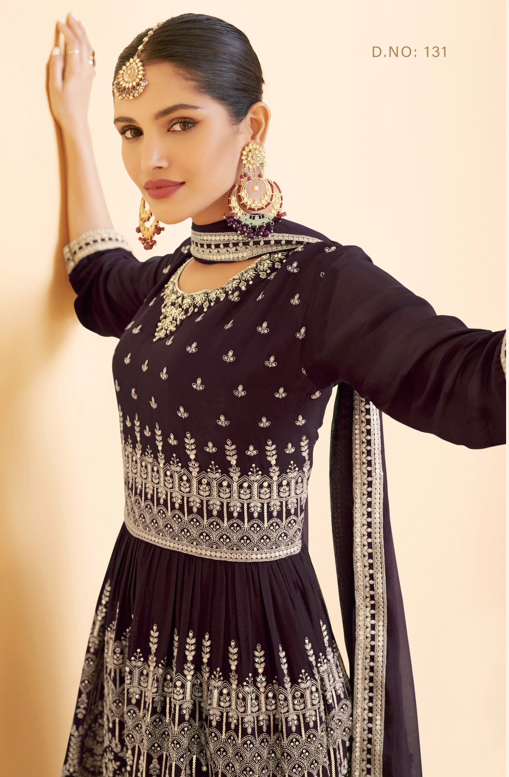 Chocolate Colour Modern Punjabi Bridal Suit