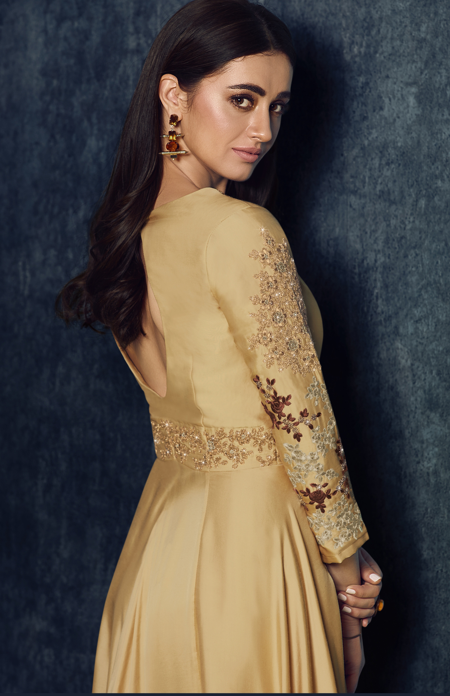 Amber Colour Designer Anarkali Dress with Dupatta|eid special dress 2022  for girl in india