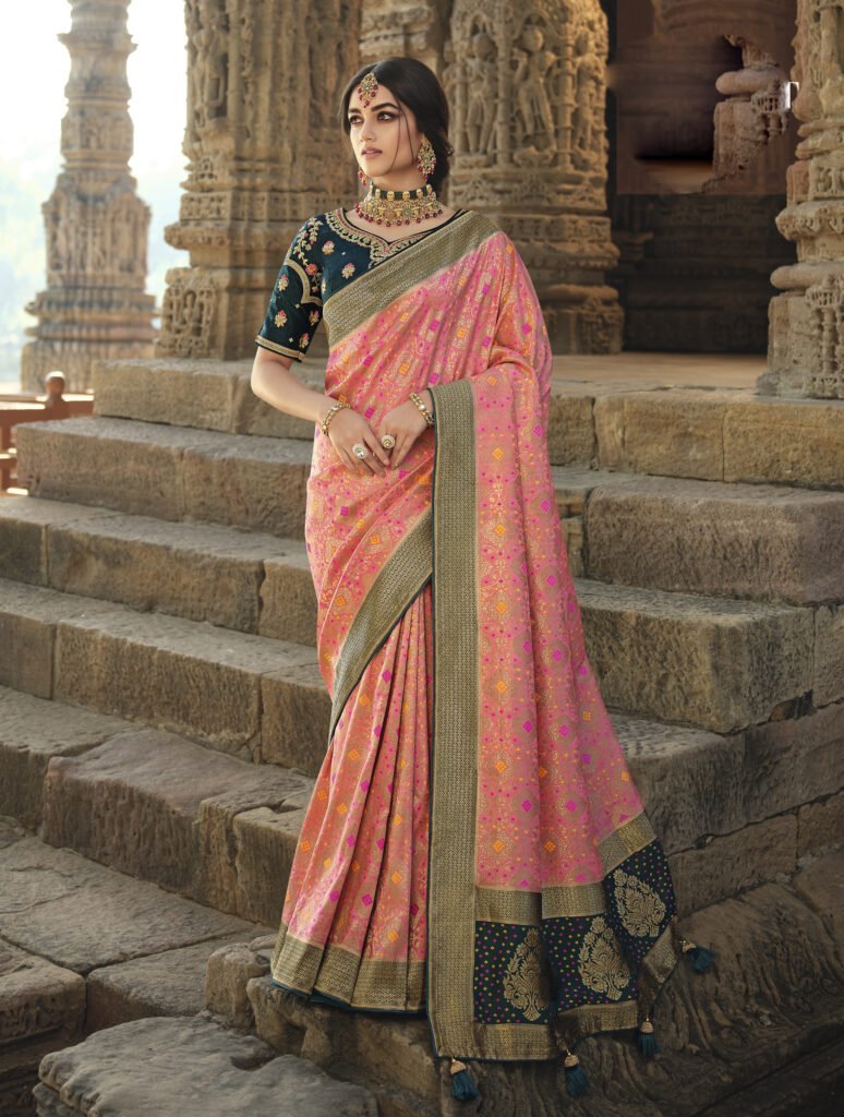 Peach rich silk wedding saree - G3-WSA53204 | G3fashion.com