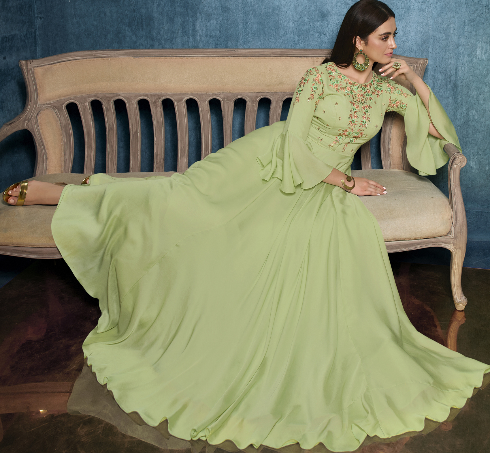 Georgette Frocks & Dresses Fancy Zalar Dress For Girls, Size: M-Xl (38-42)  at Rs 520 in Surat