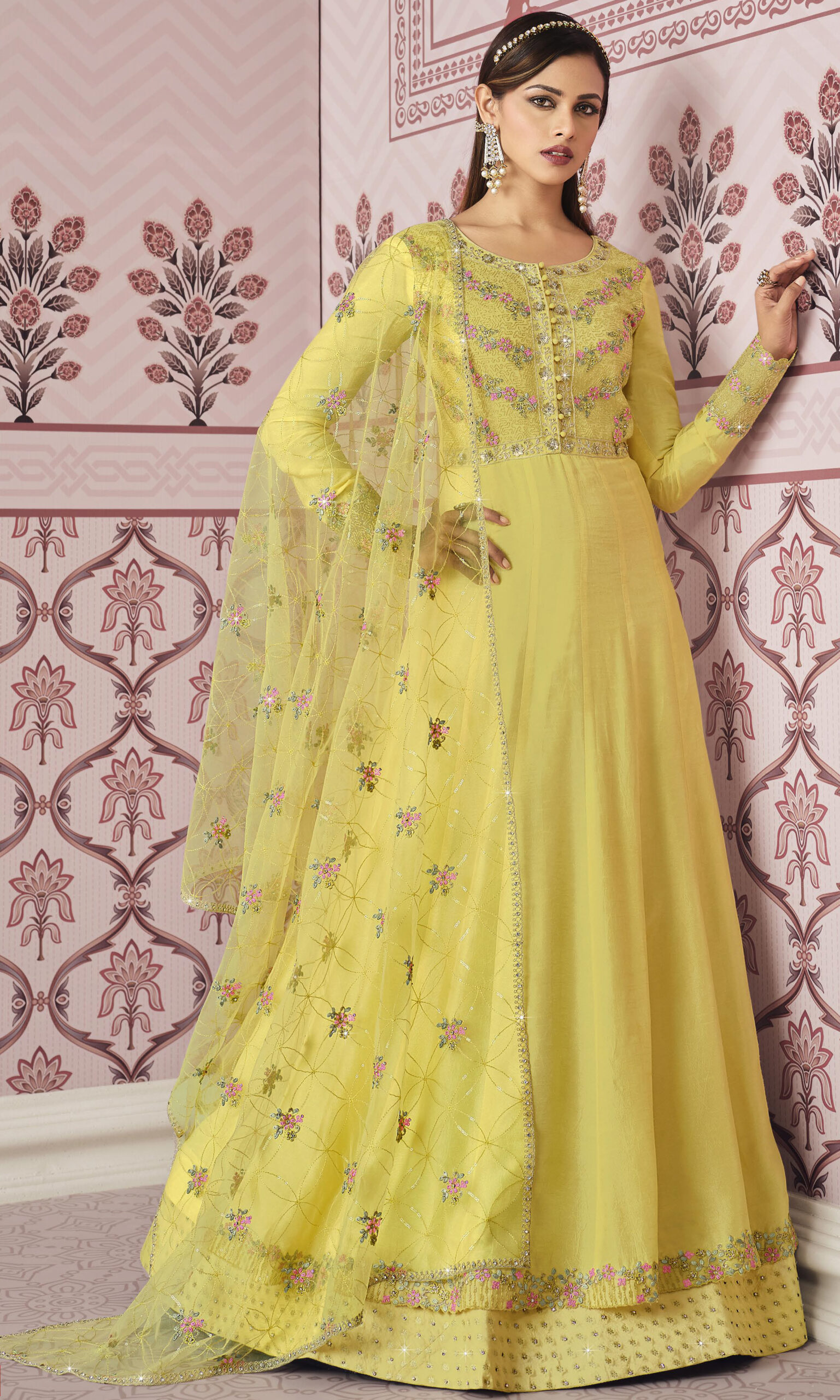 Haldi Special Yellow Embroidery Work Salwar Suit