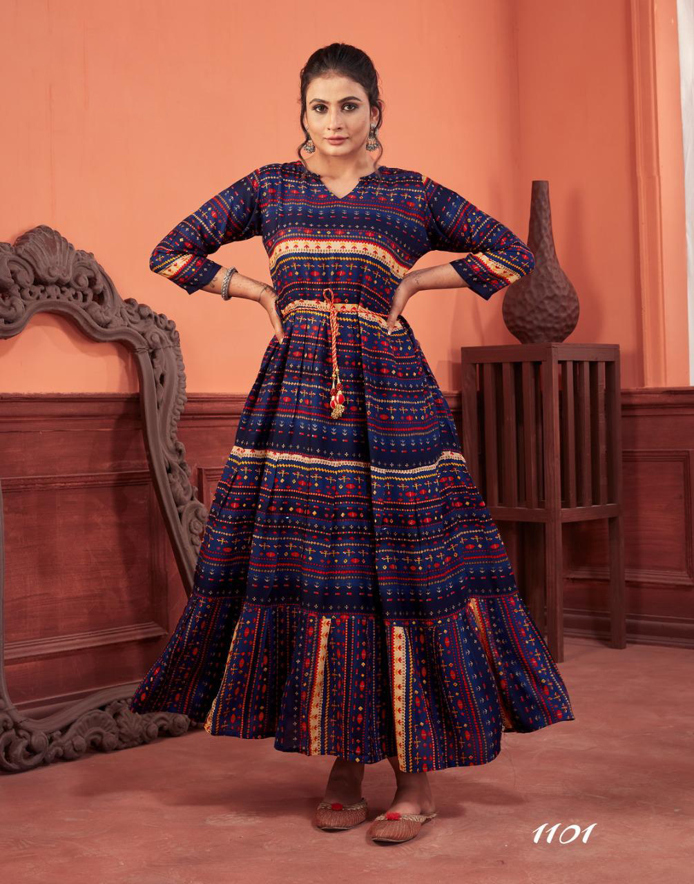 Online Cotton Anarkali Kurtis Jaipuri Designer  Stylish Kurti Long Anarkali