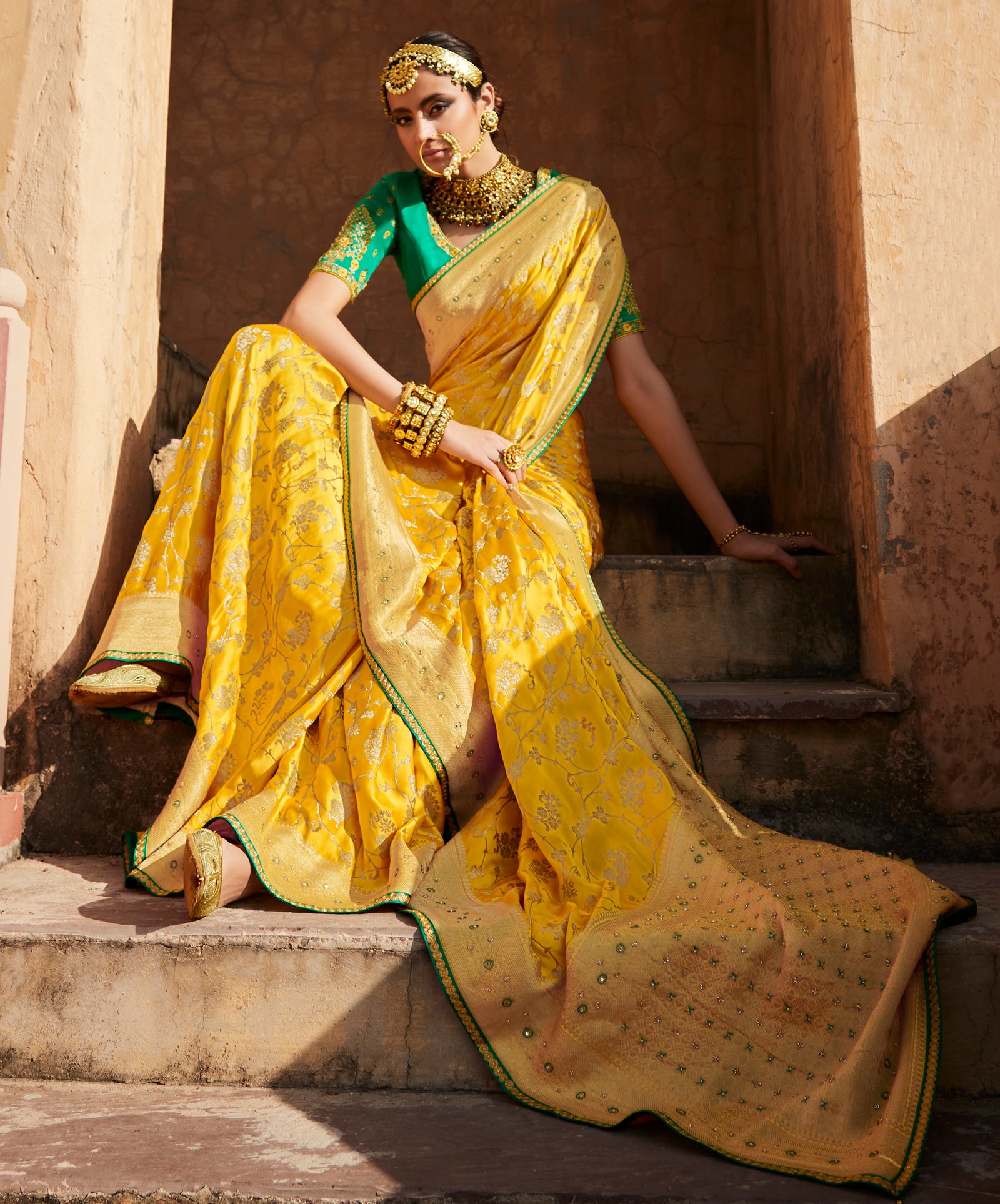 Haldi Sarees: Buy Designer Haldi Function Sarees Online | Samyakk