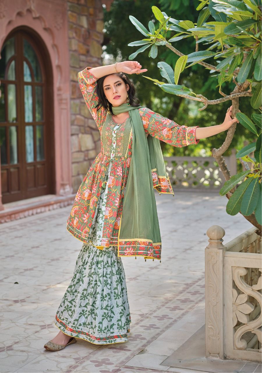 Designer Heavy Embroidery Work sharara Colour Georgette Sharara Dress For  Festive Season - KSM PRINTS - 4071607