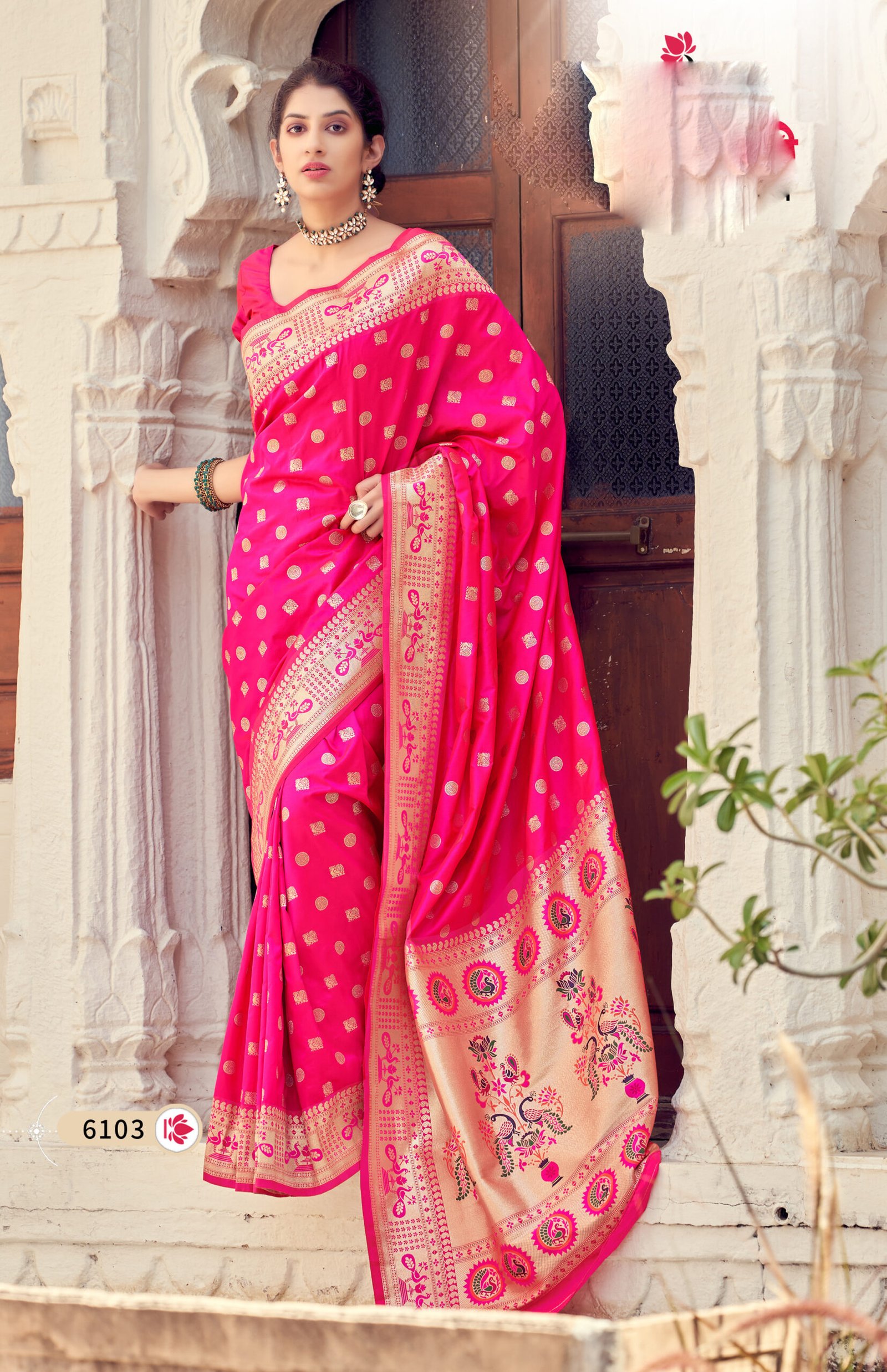 Semi Silk Kanjeevaram Saree in Classical Design – Reenaas Fashion