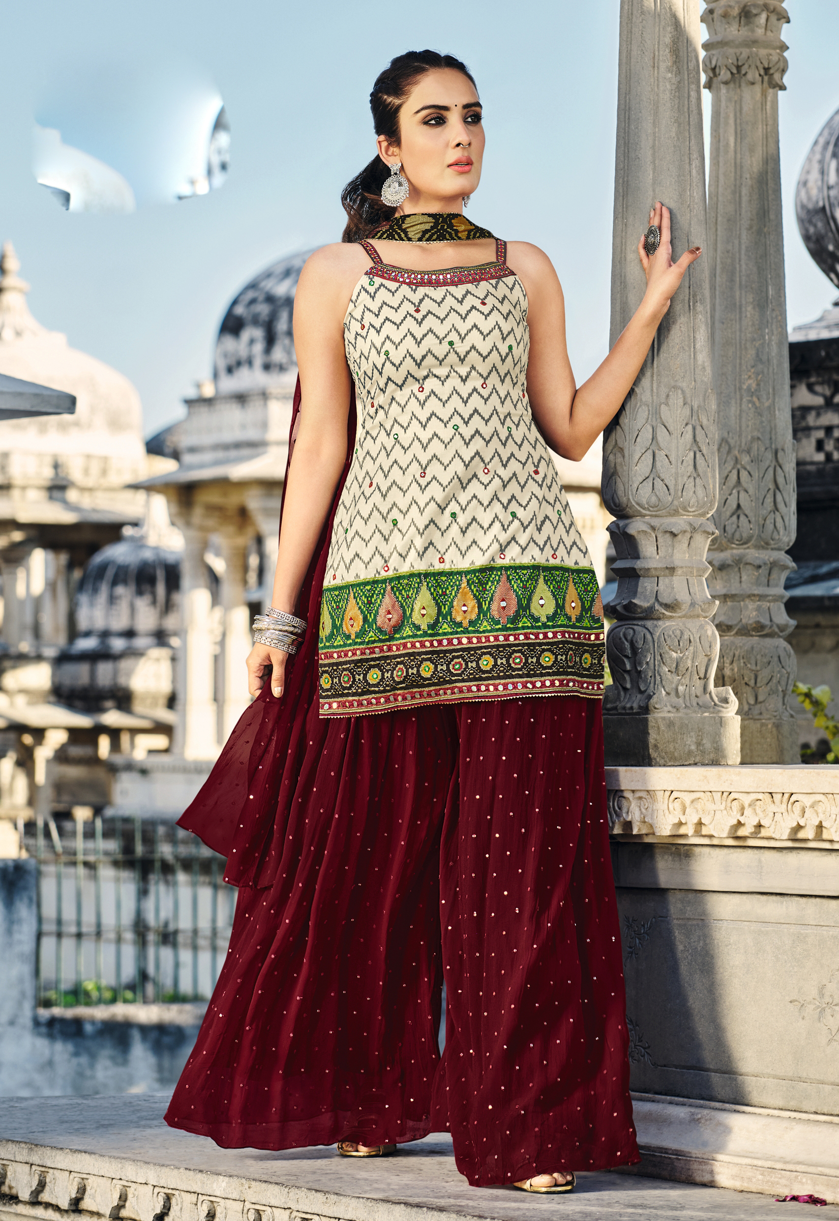 Beautiful Jacket style Long Dress with modern silhouettes and traditional  embellishments.