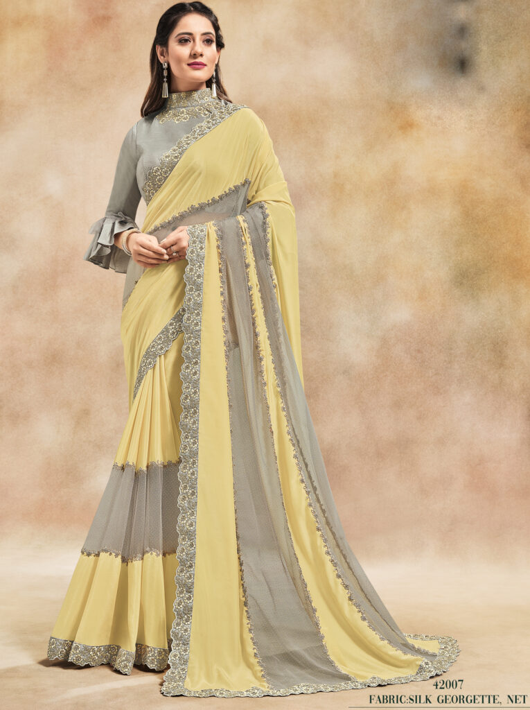Party Wear Plain Saree - Get Best Price from Manufacturers & Suppliers in  India