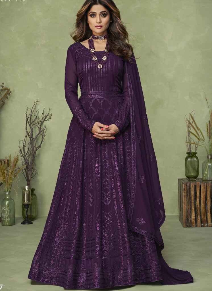 Krystyna Women Gown Purple Dress - Buy Krystyna Women Gown Purple Dress  Online at Best Prices in India | Flipkart.com