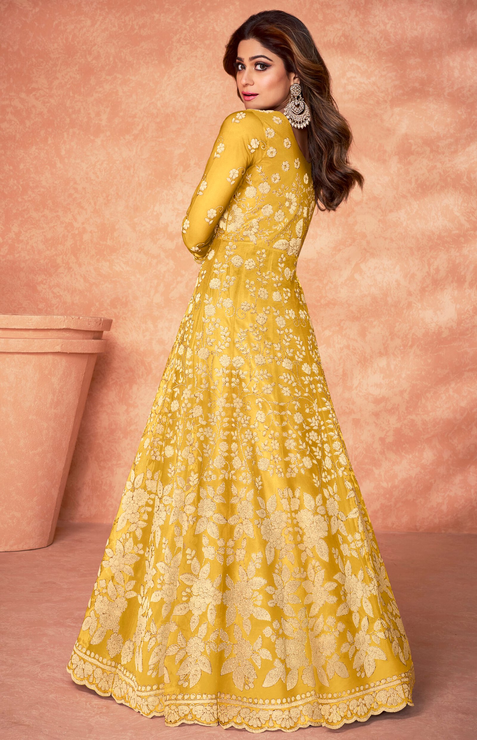 Haldi ceremony yellow outlet dress