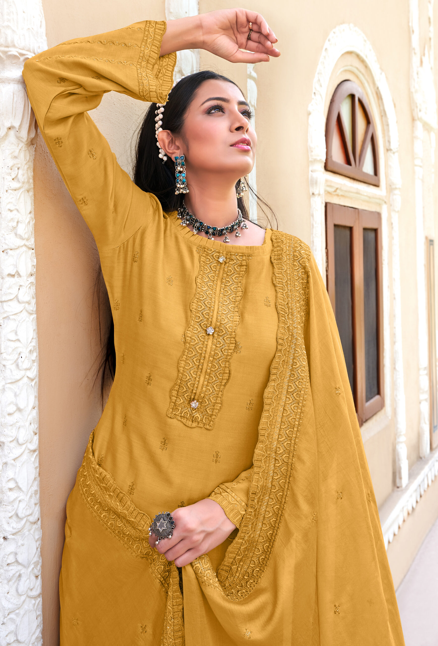 Buy TIRA Banarasi Art Silk Mustard Color Woven SalwarSuit Dress Material  dress fabic|Dress Material||suit dress|suit fabric|kapda|dress kakapda  Online at Best Prices in India - JioMart.