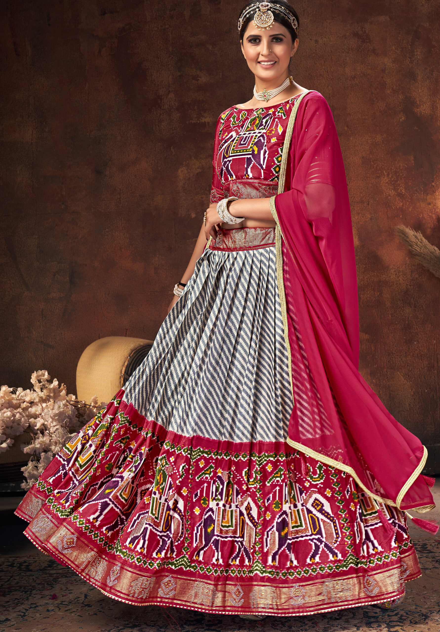 Rajasthani Lehenga Look in Red Colour scaled