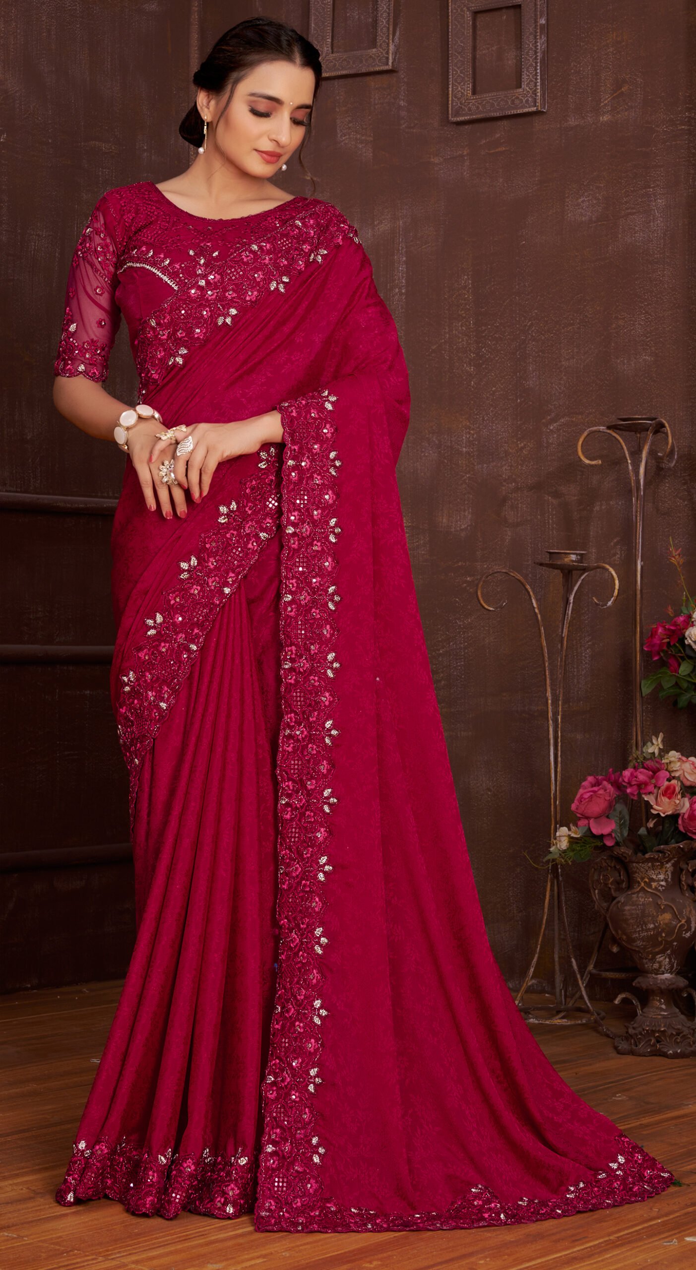 Ombré Pre-Stitched Saree with Izmir Embroidered Blouse – NACHIKET BARVE