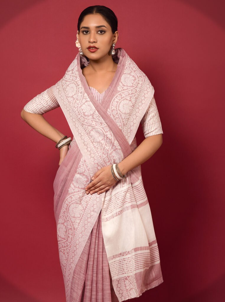 Buy Satrani Chiffon Pink Color Silk Cotton Blend Saree with Blouse piece |  sarees for Women| saree | sarees Online at Best Prices in India - JioMart.