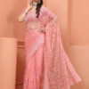 Net Work Saree Designs (2)  Heavy Net Designer Saree for Bride