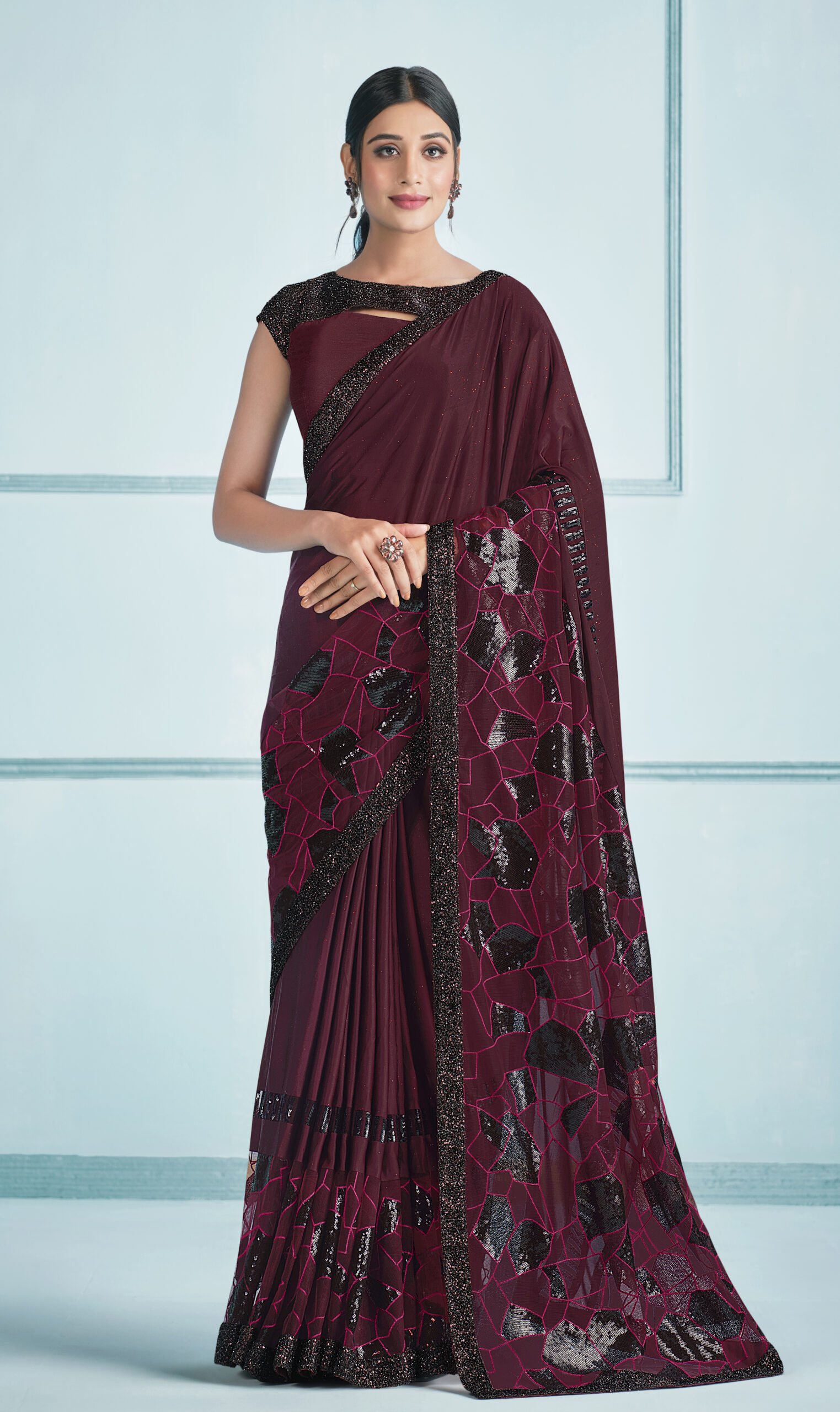 Cross Thread Silk Coffee Brown Saree Visit www.sazrika.com or whatsapp us  on 8511965651 for queries.. . Free Shipping In Stock Best Qua... | Instagram