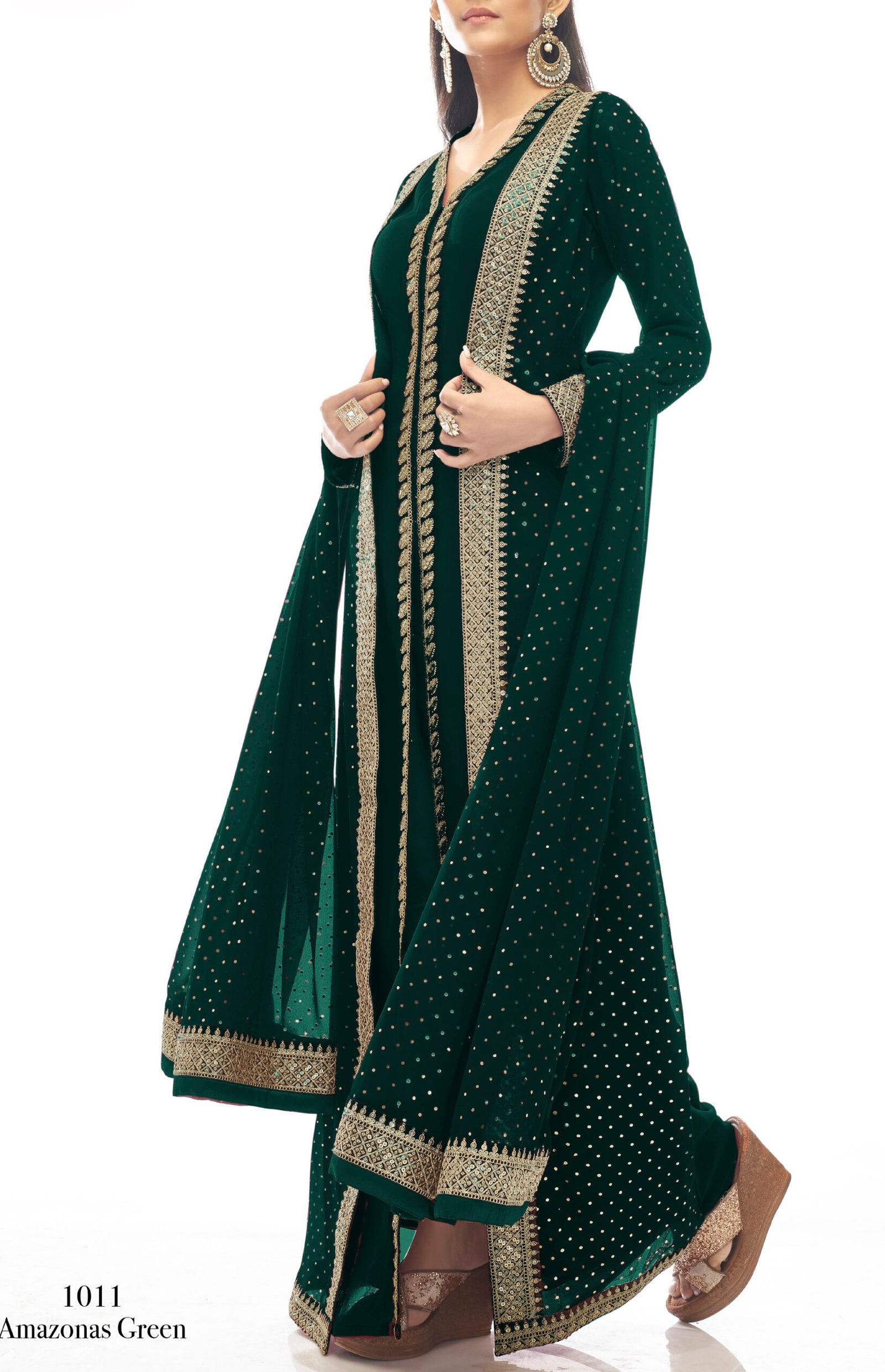 Beautiful Designer Wear Gown With Embroidery Work Jackets