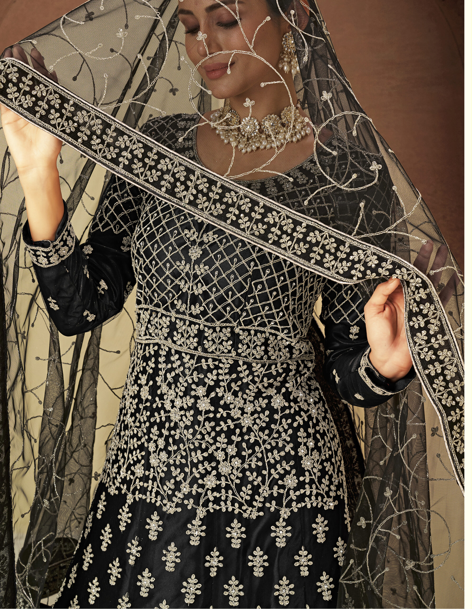 Pakistani Wedding Gown - Black Traditional Lehenga Blouse