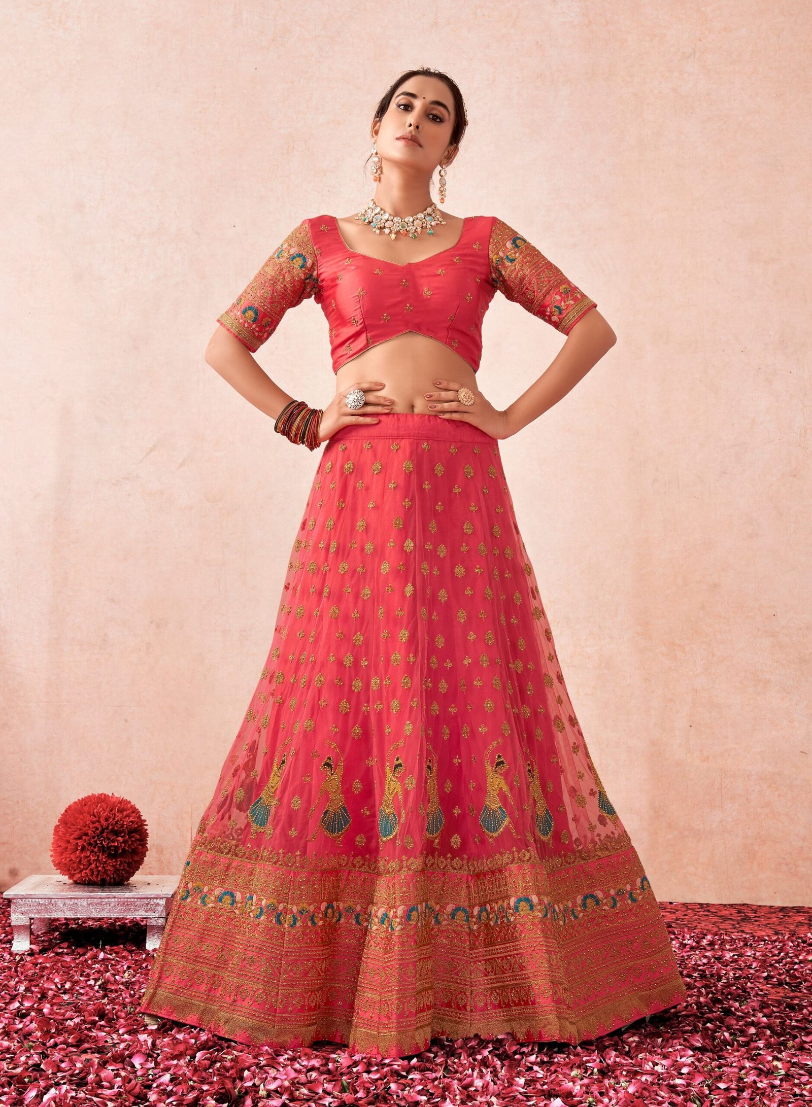 Dark Peach 1005 lehenga choli Buy Latest Designer Lehenga Choli Online,