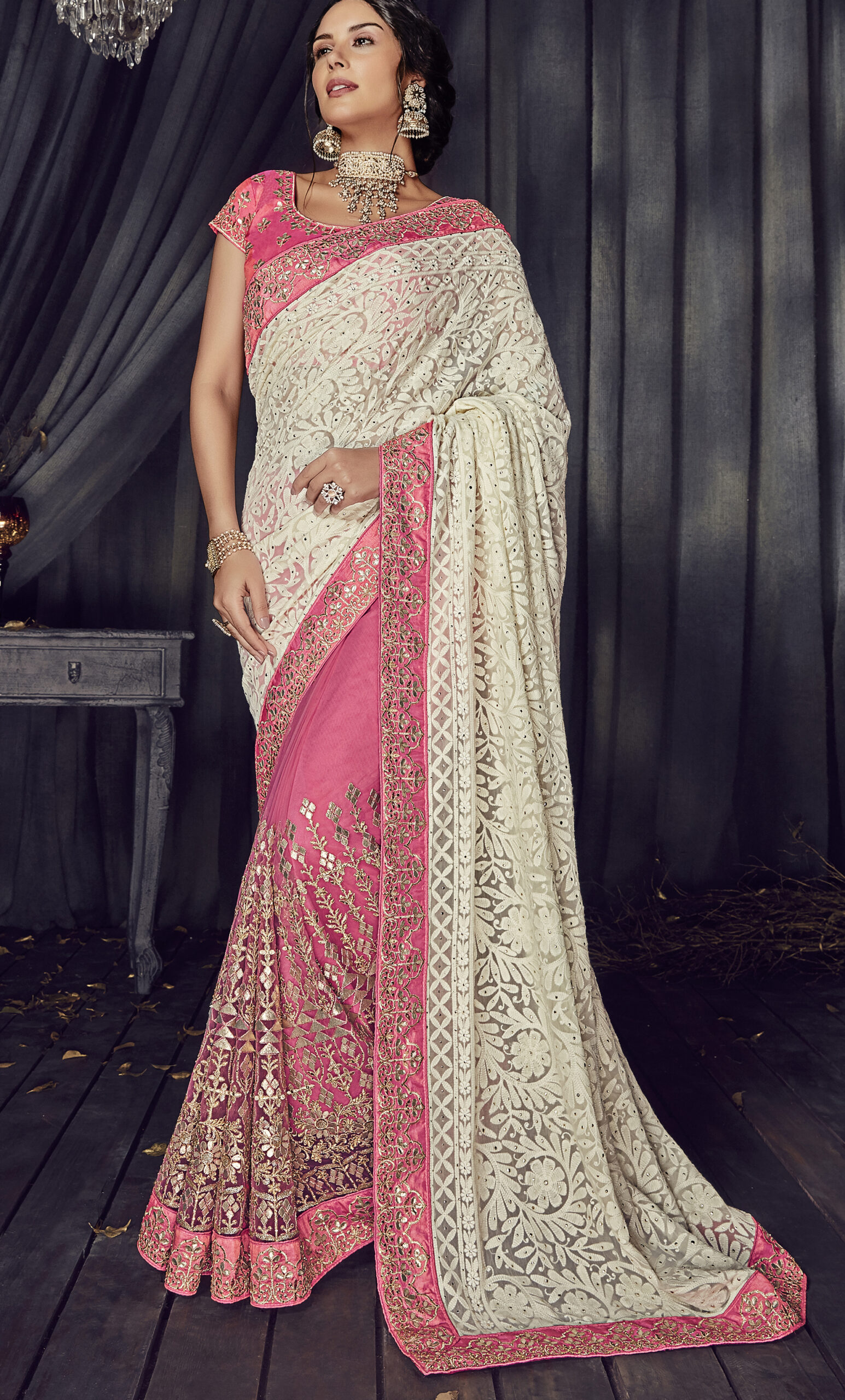 Bollywood Designer Party Wear Sarees Heavy Embroidered 