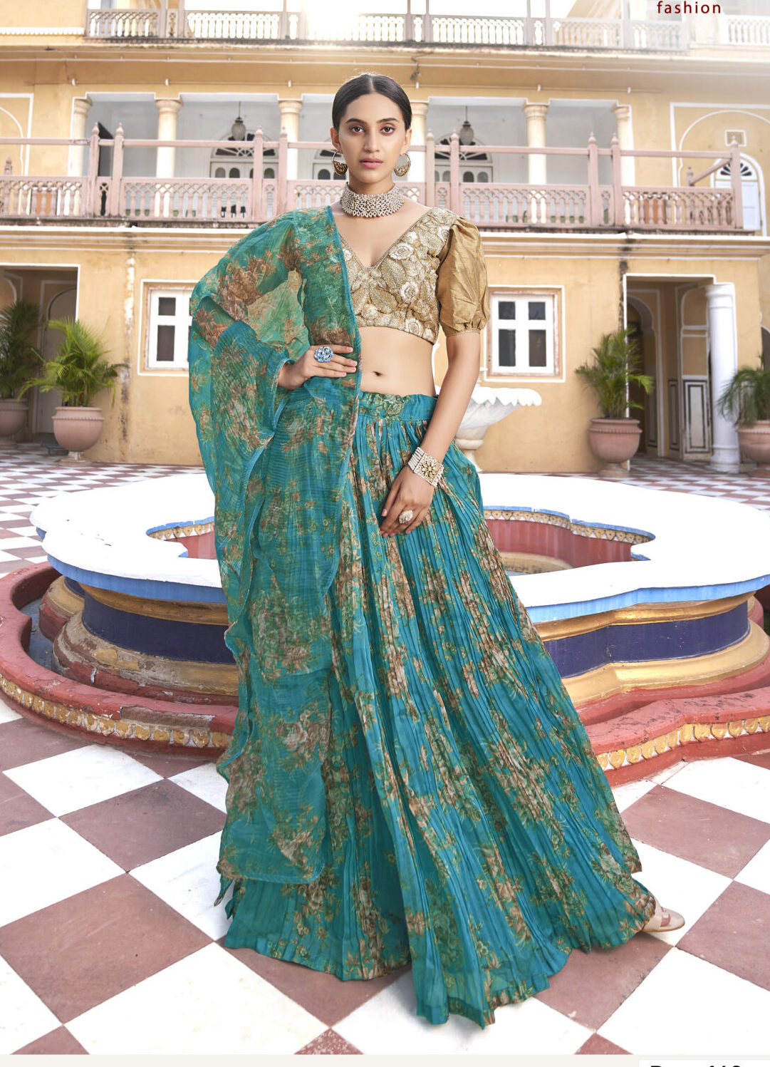 Modern Lehenga For Reception for Bride in Teal Green Colour scaled e1667454793892