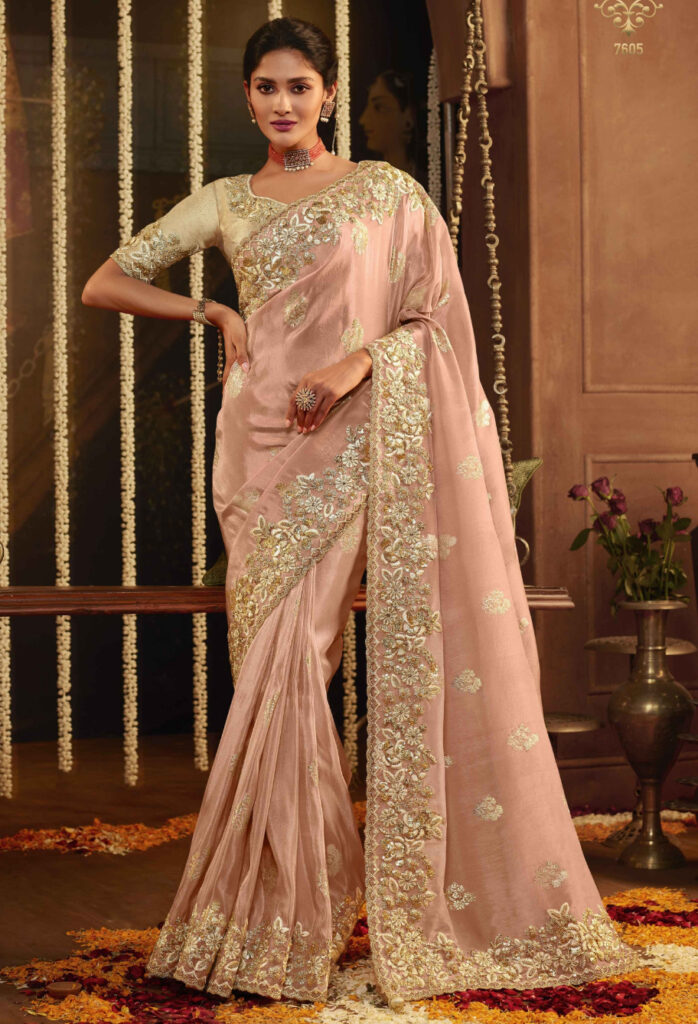 New Fashion Saree Design For Wedding Baby Pink E1669031972786 698x1024 