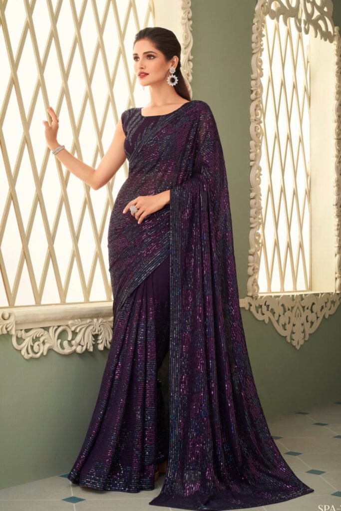 New Glitter Saree Party Wear Designer – Shahi Fits