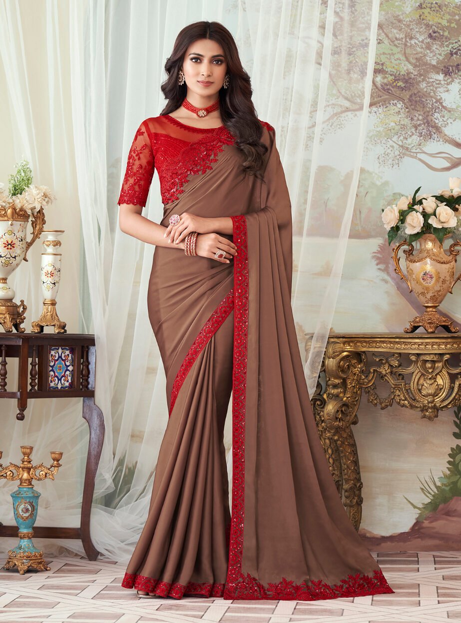 Chiffon sarees for clearance wedding