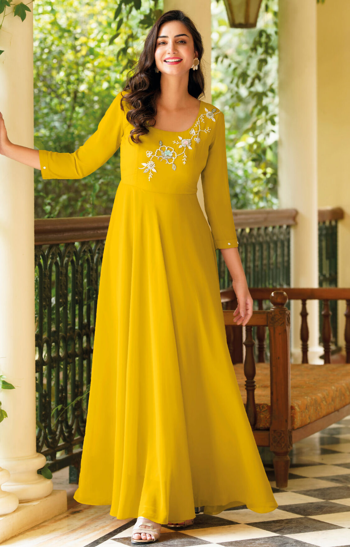 Buy Designer Mehndi Function Wear Indian Anarkali Dress Indian Wedding Dress  Top Palazzo Set Wedding Salwar Suit Pakistani Dress Salwar Kameez Online in  India - Etsy
