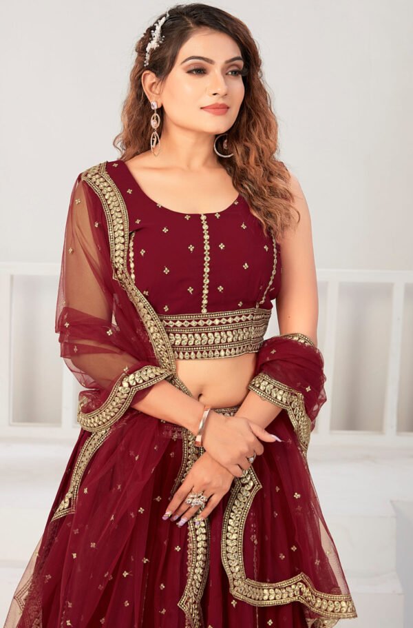 New Party Wear Lehenga Designs Maroon