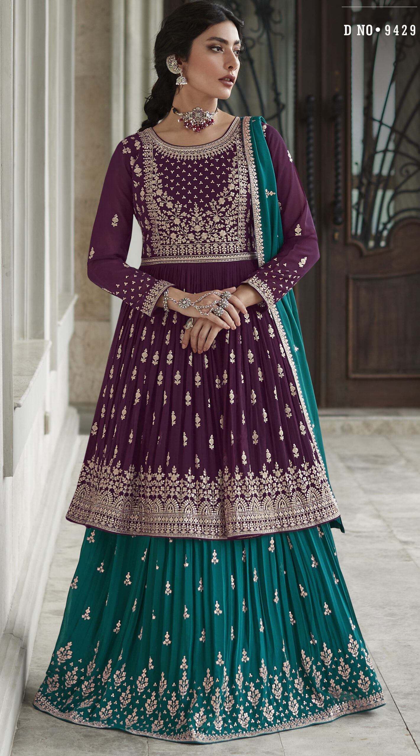 Grey Kurti Style Embroidered Lehenga | Party wear lehenga, Kurti style,  Indian wedding lehenga