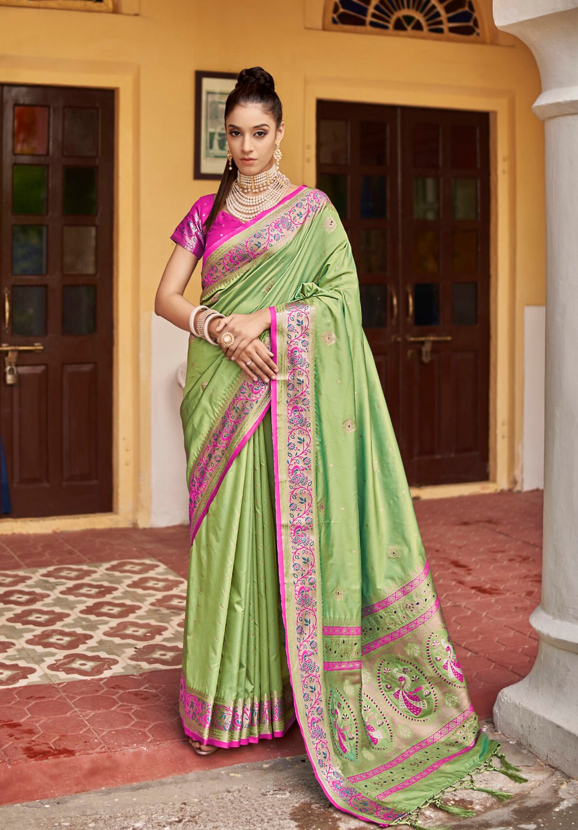 Satin Silk Saree (adi77444)