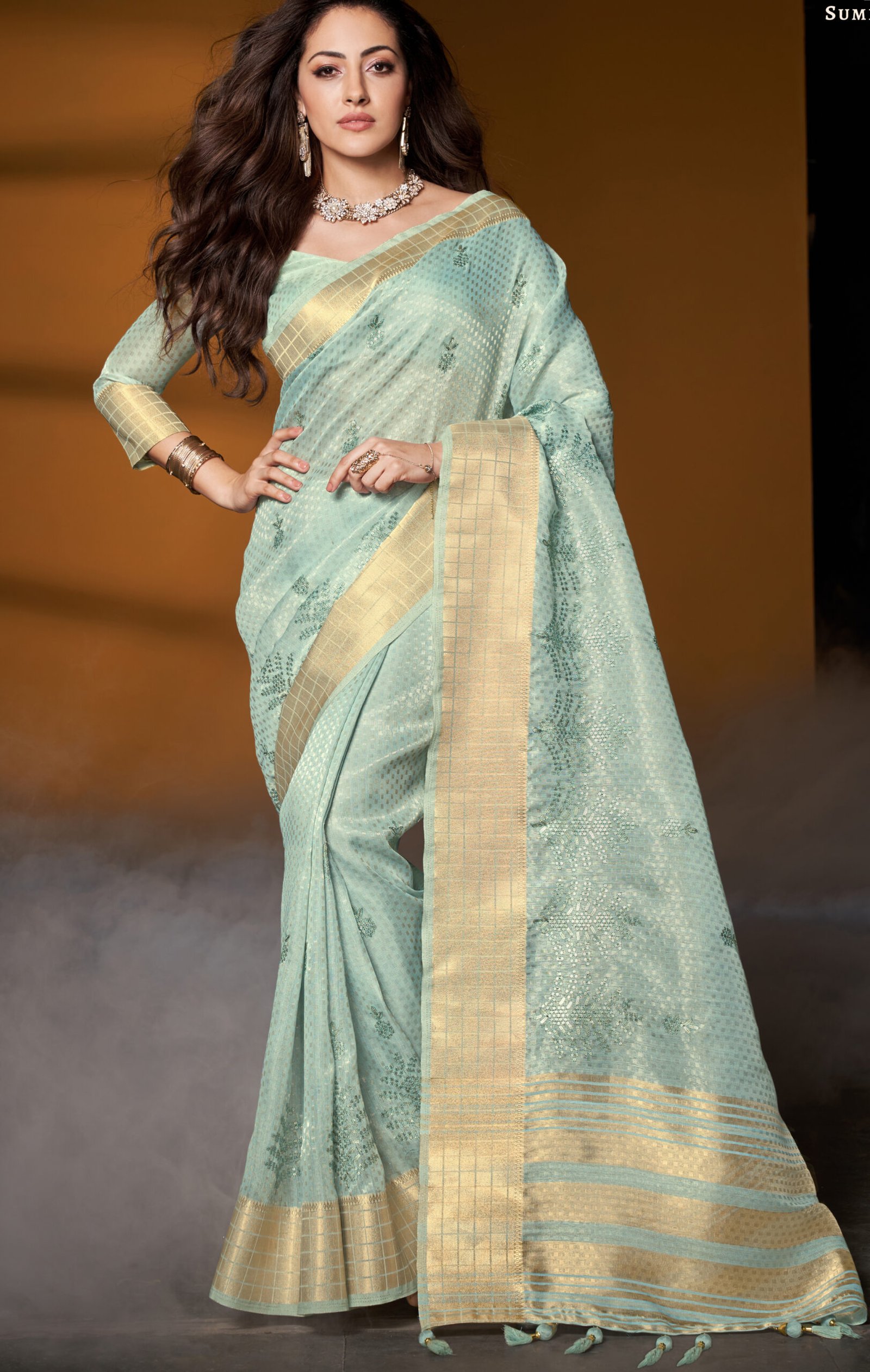 Kalyan Silks - Golden Tissue Set Saree (Rs1,225) To check... | Facebook