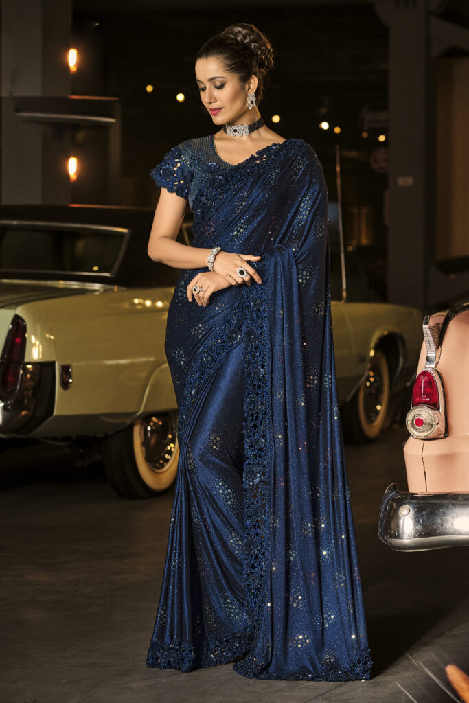 Blue Designer Partywear Silk Saree New Collection | New Design Party Wear  Saree | 3d-mon.com