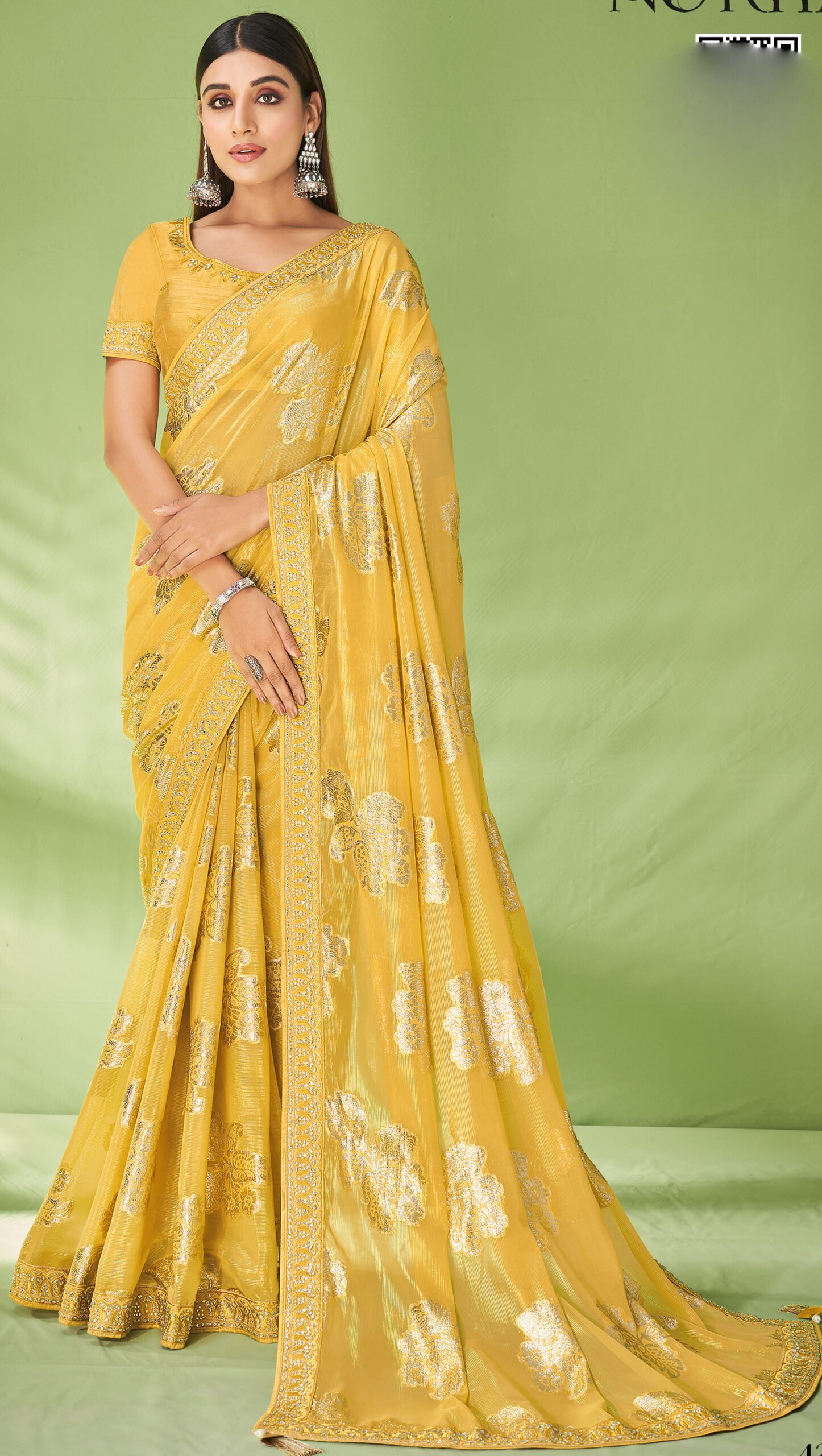 Wedding Wear Yellow Haldi Festival South Indian Half Saree, With blouse  piece at Rs 930/piece in Surat