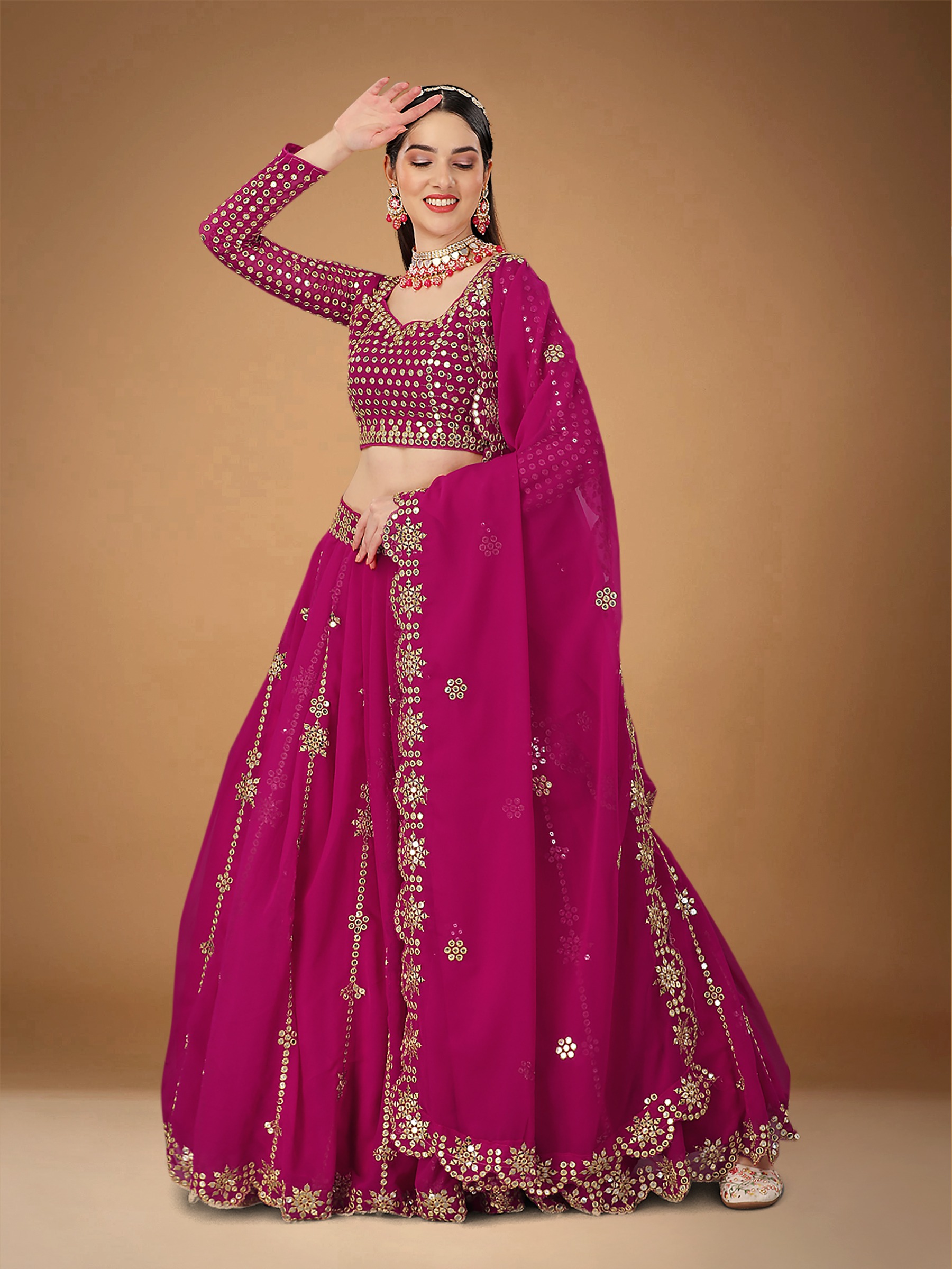 Pink Party Wear Lehenga Choli In Georgette | Party wear indian dresses,  Indian fashion dresses, Stylish dresses