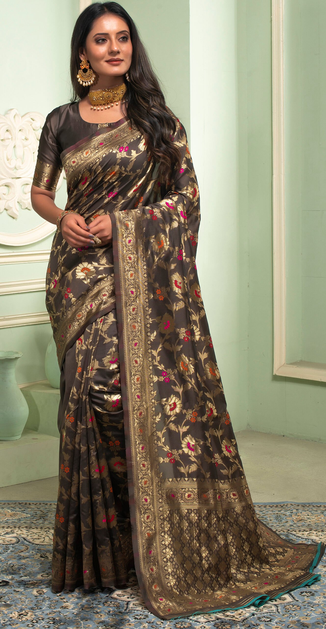 Pure Katan Silk Banarasi Saree Price - Designer Sarees Rs 500 to 1000 -  SareesWala.com