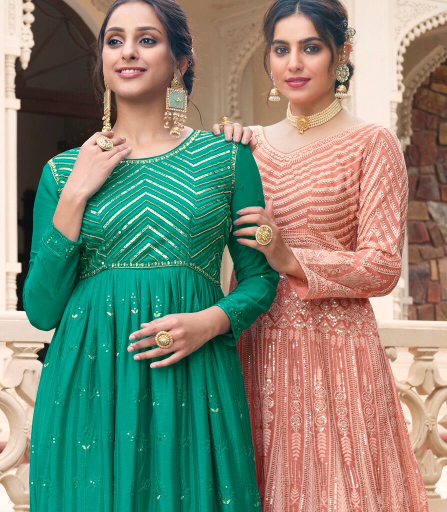 gown-for-wedding-reception-in-green-colour-full-sleeve