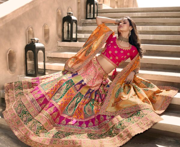 Bridal Lehenga Choli Banarasi Silk New Design 2023