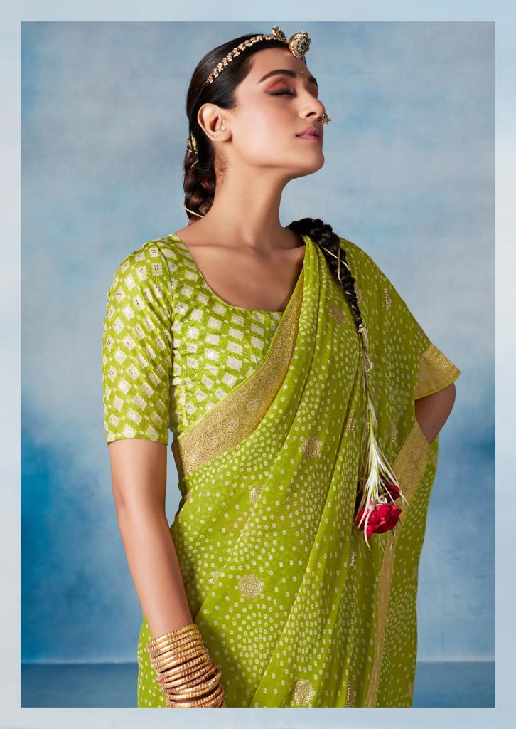 Buy online Women's Bandhani Green Colored Saree With Blouse from ethnic  wear for Women by Cnh for ₹879 at 56% off | 2024 Limeroad.com