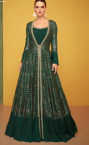 Designer long dress with open front jacket hotsell