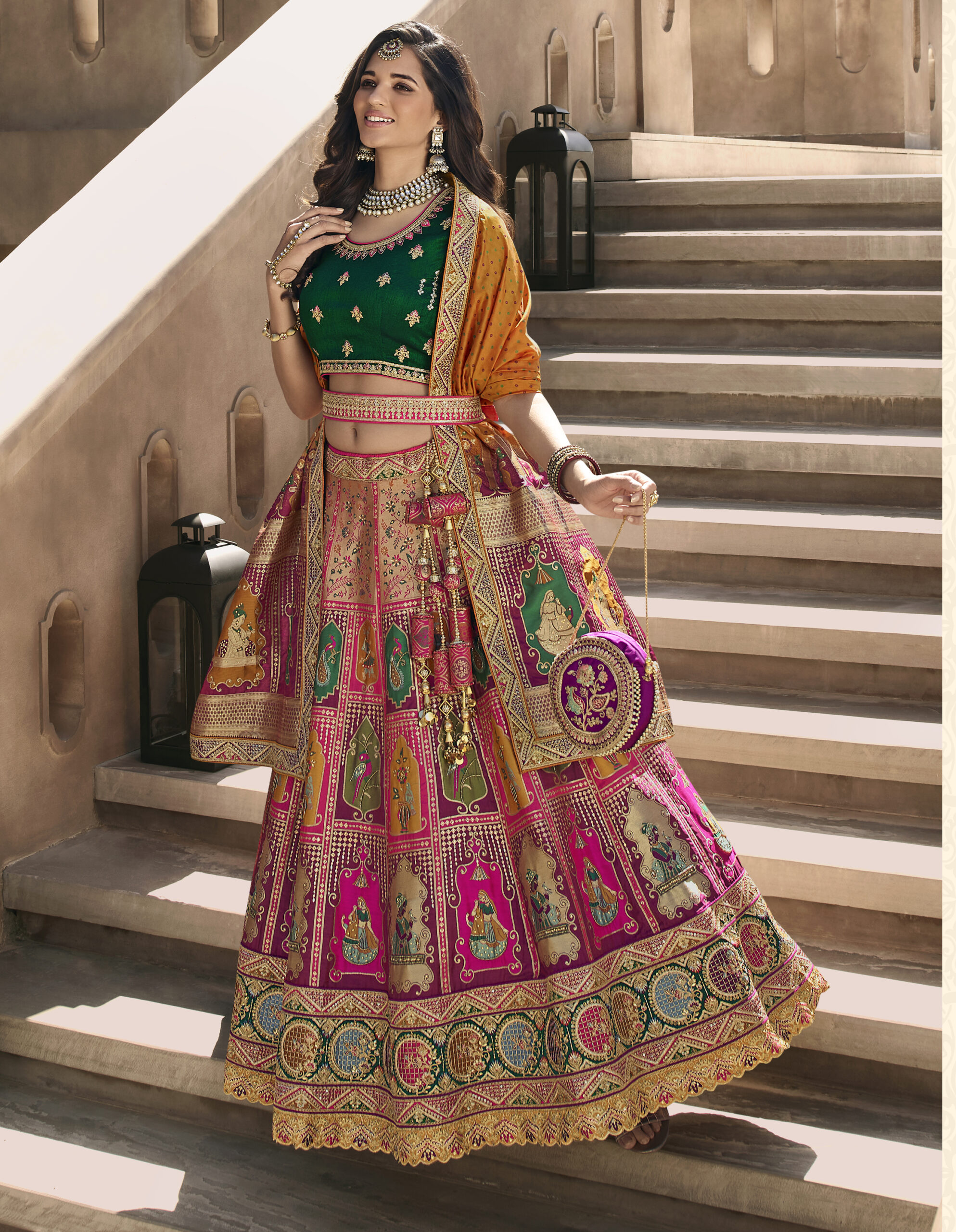 Trendmalls Women's Satin Embroidery Work Wedding, Party Wear Semi-stitched Latest  Lehenga Choli With Dupatta - Trendmalls - 4107115