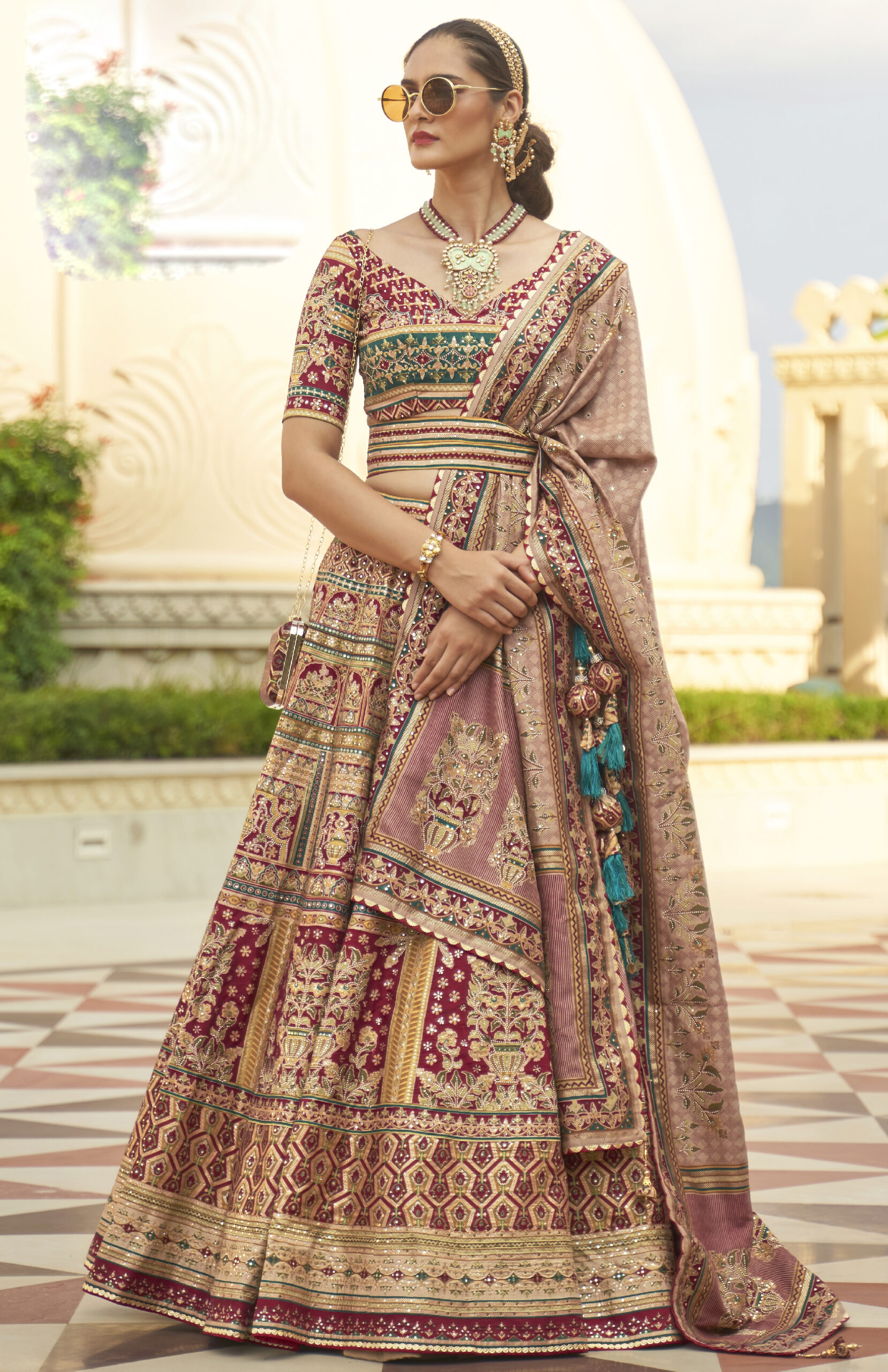 Off White Thread Work Lehenga Choli Chunri Wedding Wear Lengha Indian  Lahanga | eBay