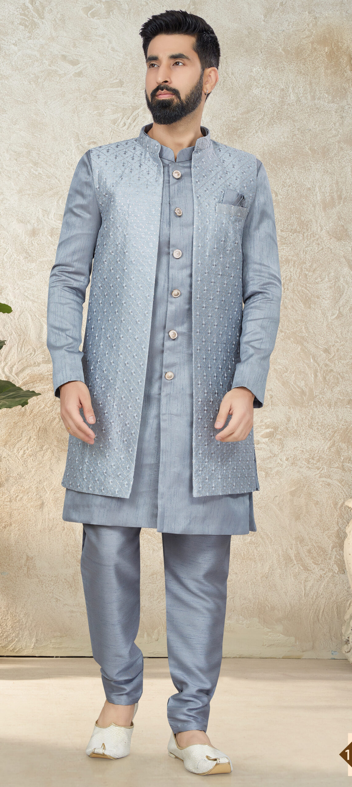 Stitched Full Sleeves Mens Indo Western Dress, Size : L, XL, Gender : Male  at Rs 3,000 / Piece in Vadodara